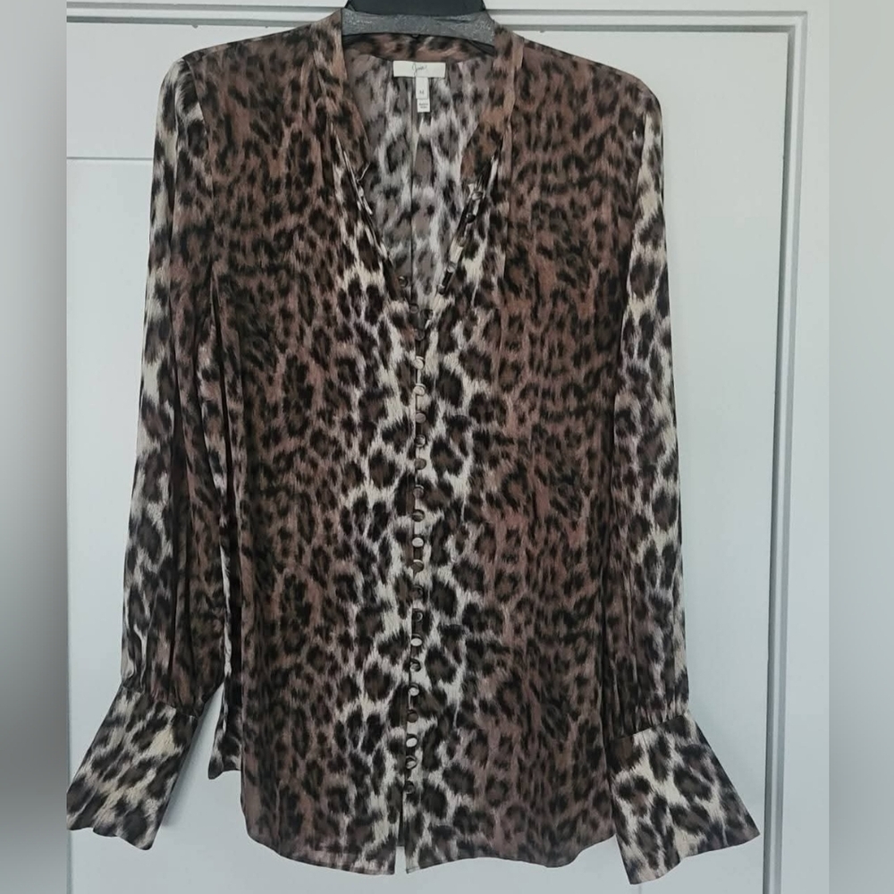 Joie Ladies Silk Leopard Print Blouse